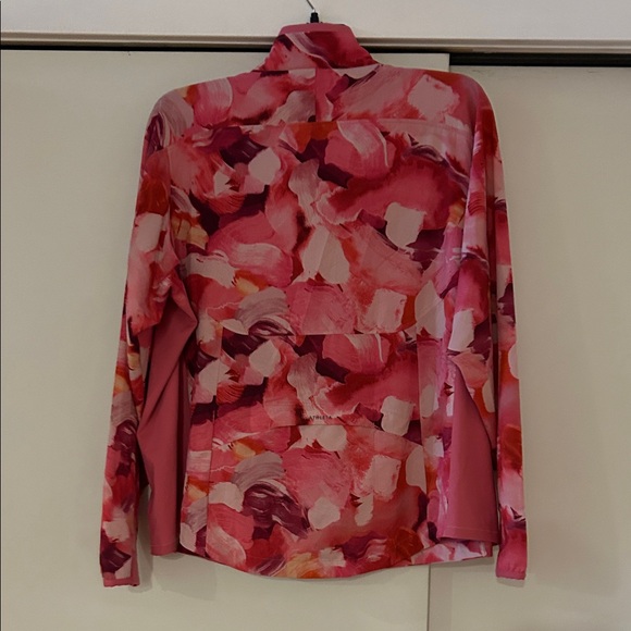 Athleta Pink and Red Patterned Bomber Jacket - Picture 6 of 7